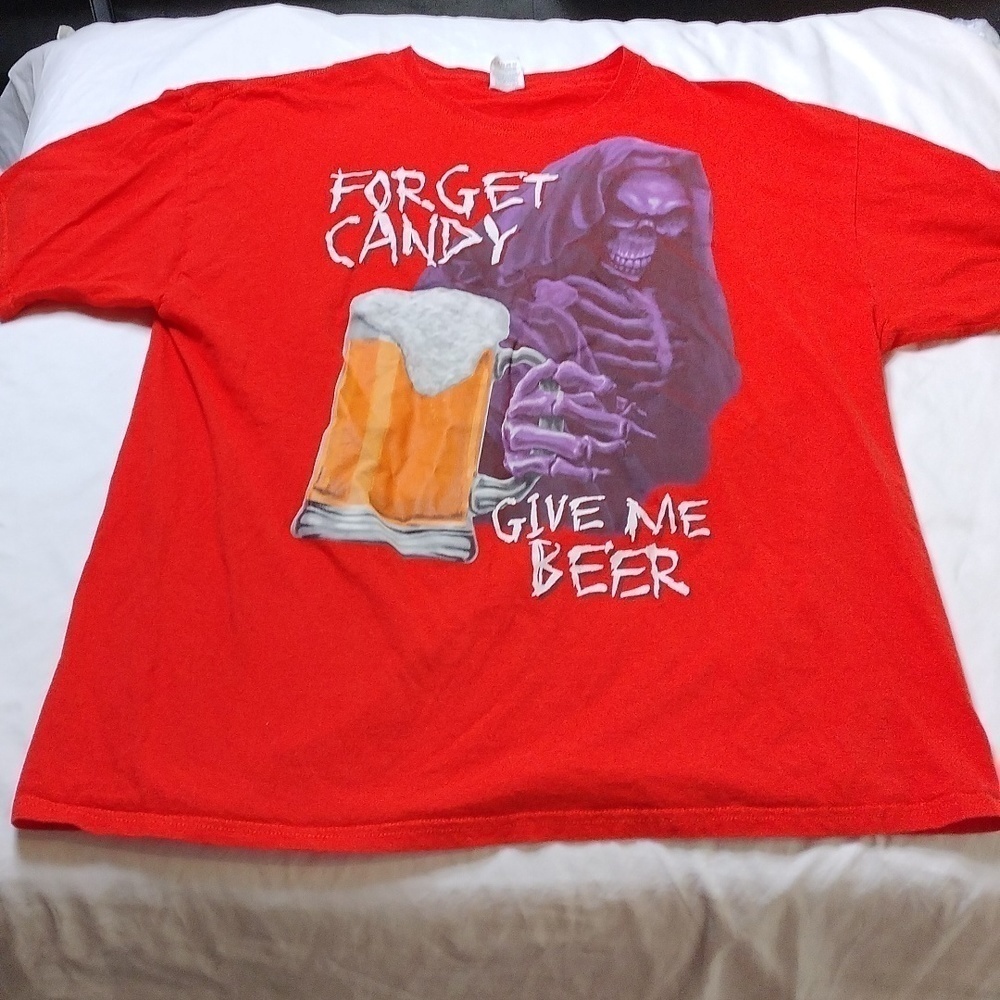 Halloween skull beer men's 2XL t shirt - Picture 2 of 8